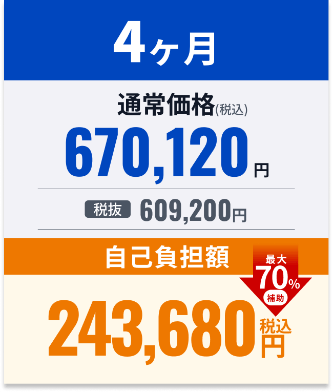 4ヶ月料金