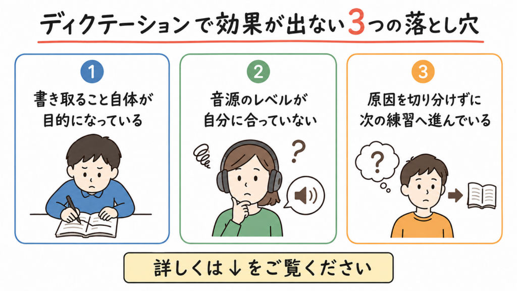 ディクテーション　効果が出ない　落とし穴